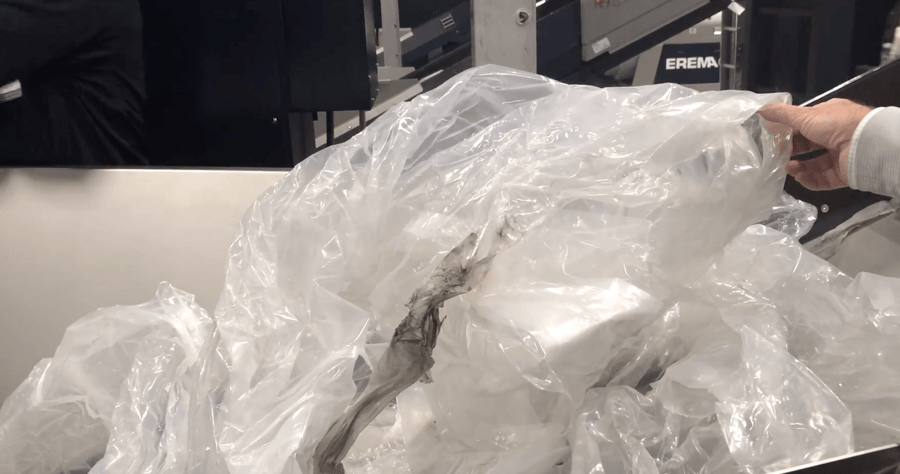 Contaminated Plastic Wrap for Recycling Demonstration